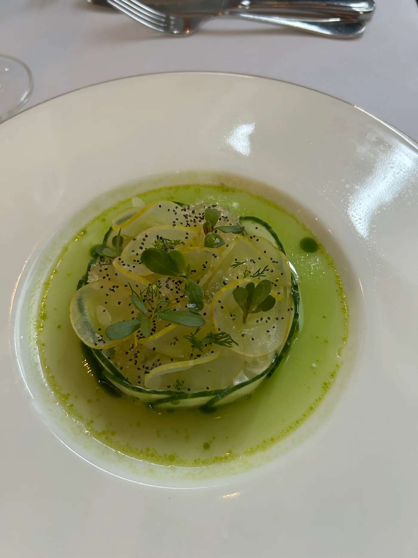 Heirloom Cucumber Macédoine at The Village Pub